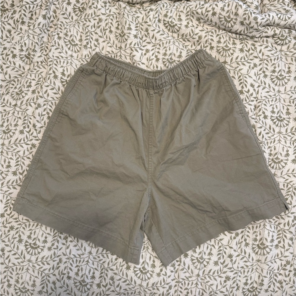 Vintage Lands' End Khaki Green Shorts 100% Cotton